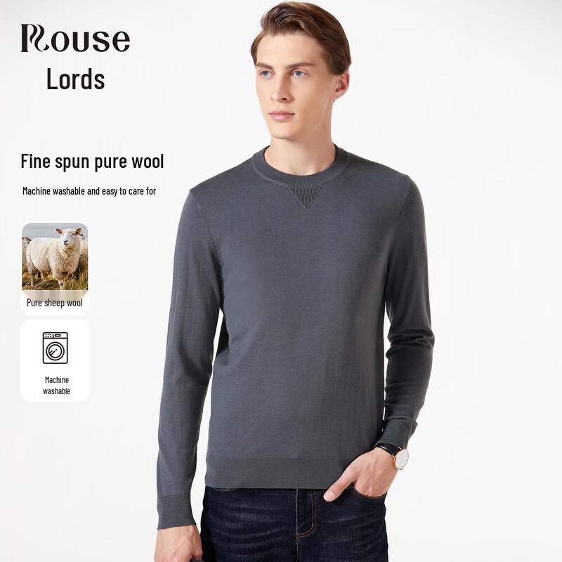 Men s 100% Merino Wool Crew Neck Sweater L