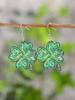 1 Pair Earrings, Vintage Painted Heart, Clover, Four-Leaf Clover Pendant Earrings, Women Double-Sided Earrings, Gift