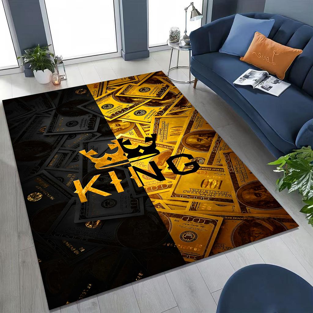 3D Personality Money USD Euro RICH Pattern Rug for Bedroom Living Room Sofa Home Doormat Decor,Large Kid Play Non-slip Floor Mat