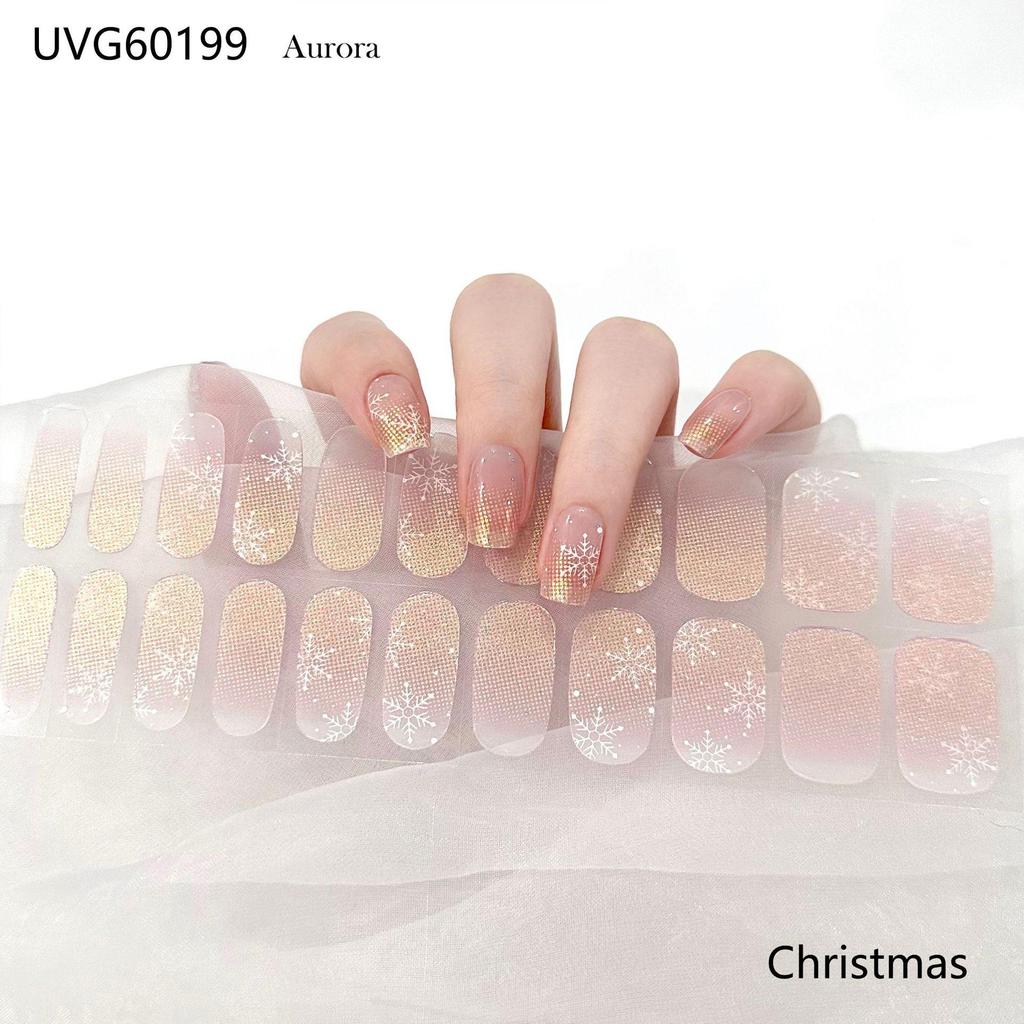 Transparent Nude UV Gel Nail Art Stickers: Semi-Cured, Semi-Baked Manicure Sheets