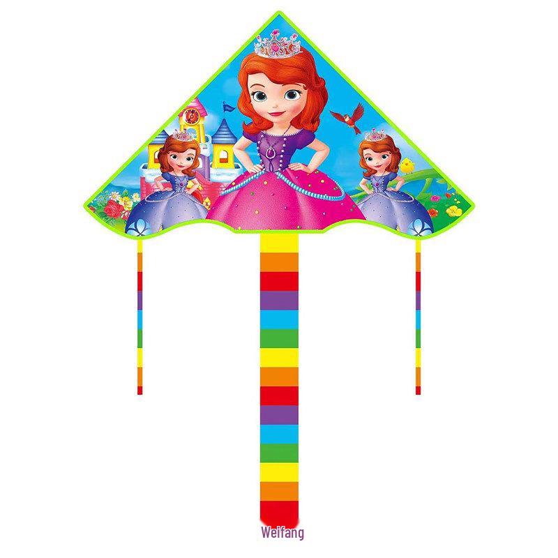 1m Cartoon Curved Edge Triangle Kite for Kids - Outdoor Flying Model