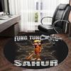 1pc Tung Tung Sahur Round carpet, Made of Polyester,Perfect for Decorating Office Chairs, Living Rooms,Vibrant Decorative Rug