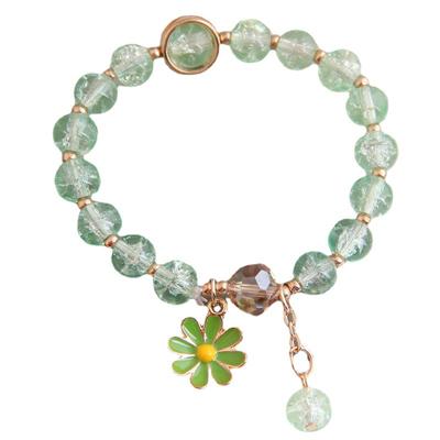 Stylish, Simple Xiaoxiangfeng Daisy Crystal Bead Elastic Bead Bracelet, Resin Bracelet