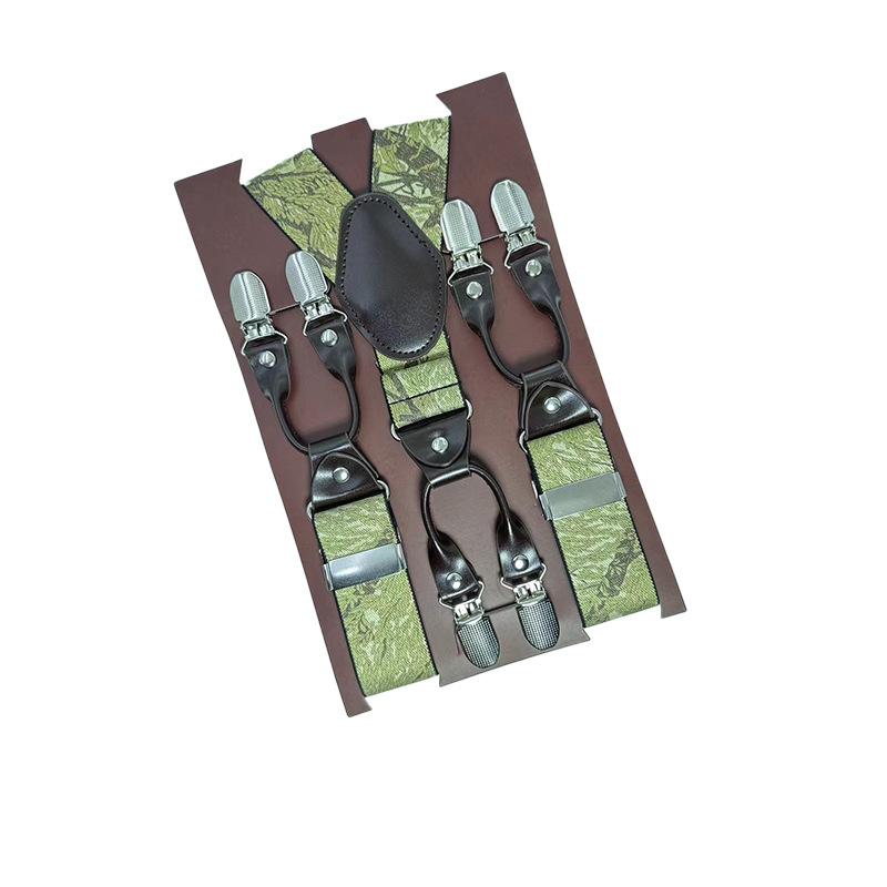 6 Clips Men'S Suspender Belt, Strap Thickened Elastic Belt, High-Quality Hardware Accessories