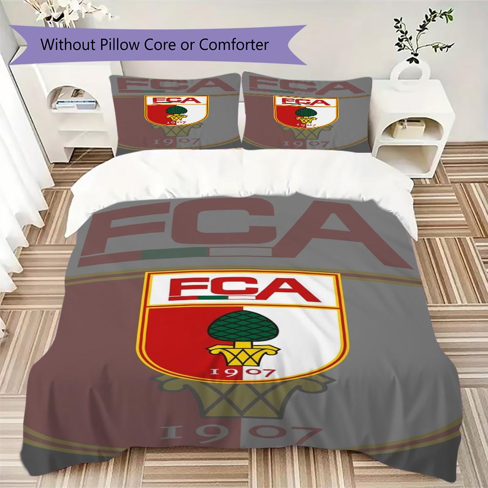 FC Augsburg Pattern Bedding Uilt Set Uilt Cover Pillowcase Home Decoration Birthday Gift (1 * Duvet Cover + 2 * Pillowcase Without Core)