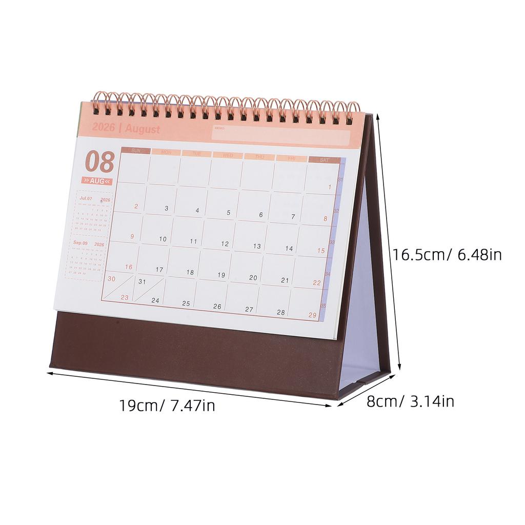 Small Desk Calendar 2026 Minimalist Desktop Flip Stand Planner Compact Monthly Table Calendar for Home Office Use