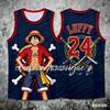 2026 Anime One Piece Luffy Speciální edice Basketbalová tílka, Dospělí Muži Basketbalové tílka Děti Kreslená tílka