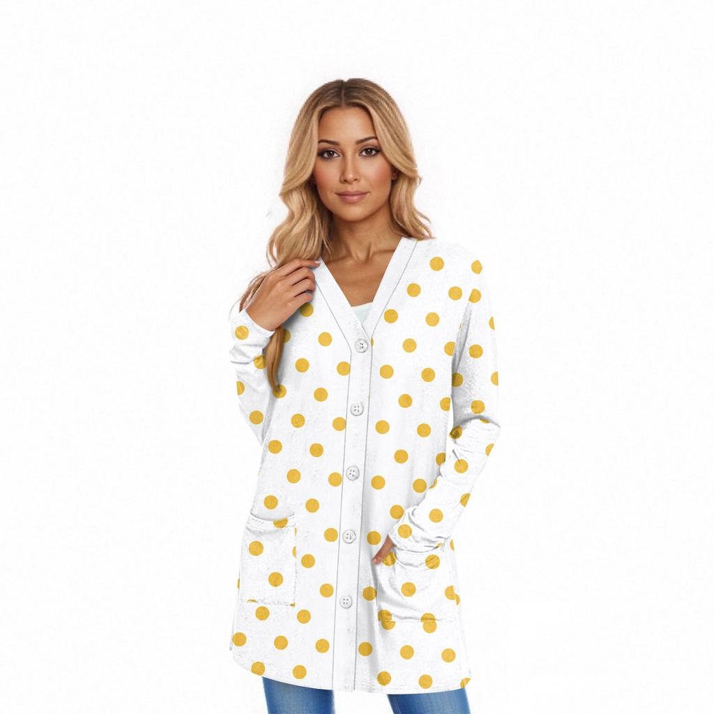 Cardigan da Donna a Maniche Lunghe Giacca Casual con Tasche Top