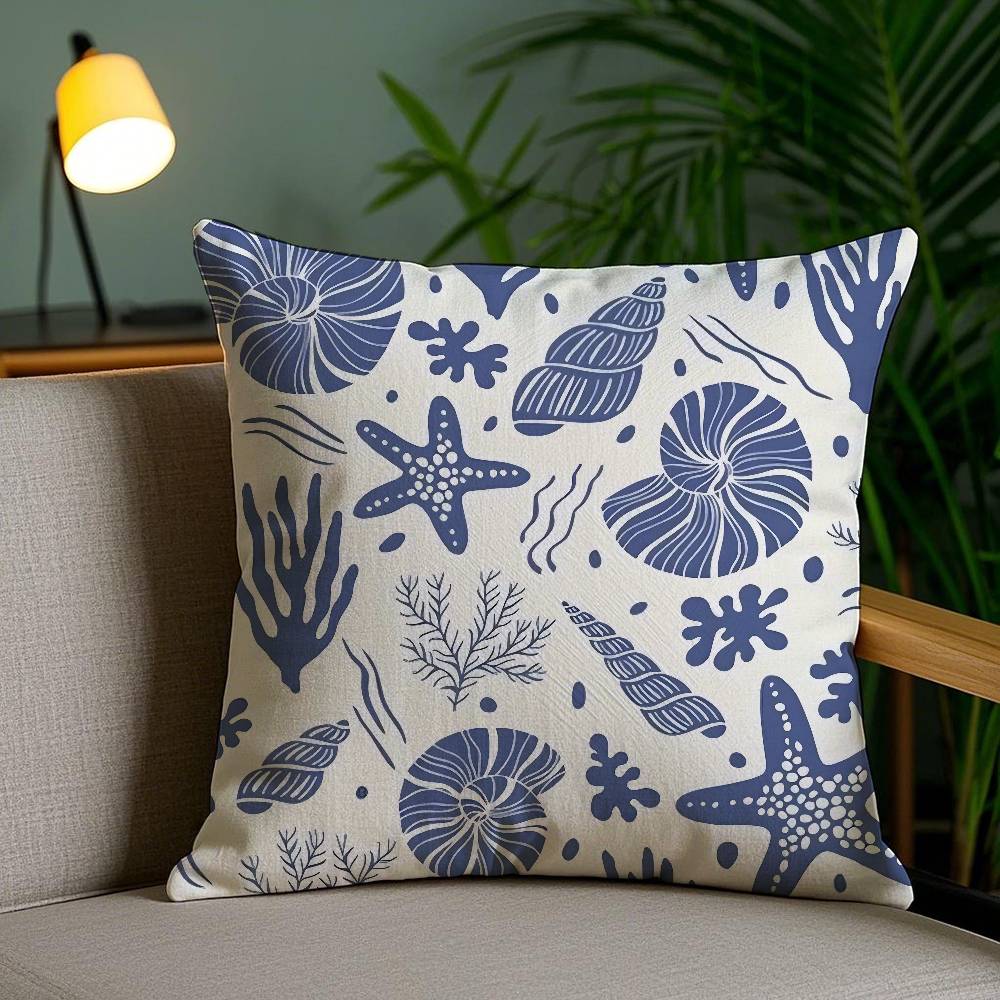 Pillow Case Oean Animals Sofa Short Plush Double-sided HD Printing Room Home Office Gift Cushion Cover