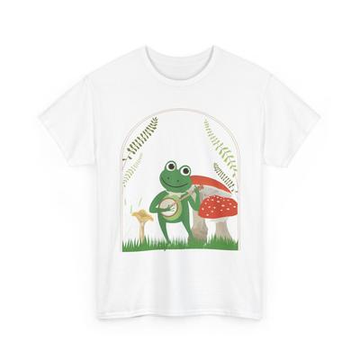 Mushroom Kawaii Frog Guitar T-Shirt, Mushroom Mycology Lovers Men Shirt