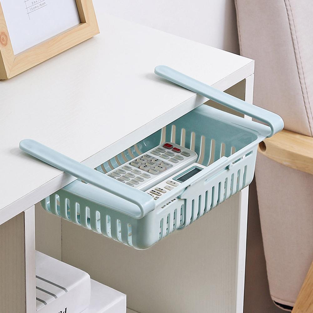 Retractable Kitchen Fridge Organizer Slide Under Shelf Drawer Box Rack Holder