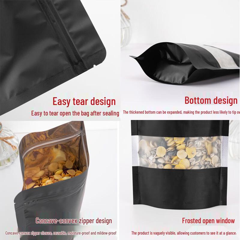 Colorful Window Aluminum Foil Stand-up Food Storage Bags