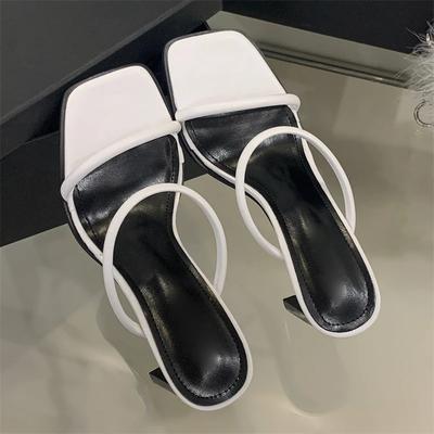 Moda Eilyken Ciabatte da Donna Moda Punta Aperta Slip-On Sandali da Donna Eleganti Tacco Quadrato Scarpe da Giorno per Festa Estive