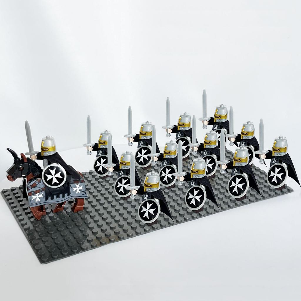 13pcs Teutonic Roman Templaer Knights Hospitaller Spartacus Army Solider Minifig Building Block Toys for Kids