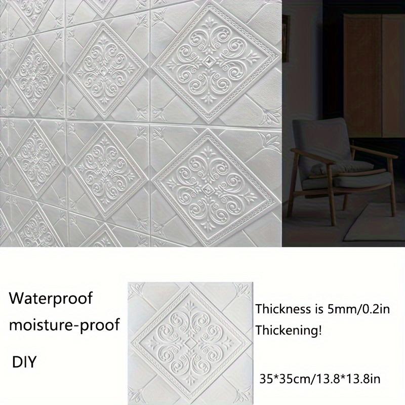 10 st 3D Floral Carving Style med en förtjockning av Självhäftande Antikollisionsdekaler Vattentät och Fuktsäker Lätt att Rengöra och Fri att Klippa