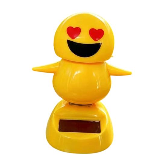 Solar Car Dashboard Toy, Funny Nodding Bobblehead, Auto Swing Shaking Figure for Vehicle Office Desk, Cute Cartoon D