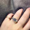 Adjustable Women's Open Ring: High Carbon Diamond, Eight Hearts Arrows Design, PT950 Plated.