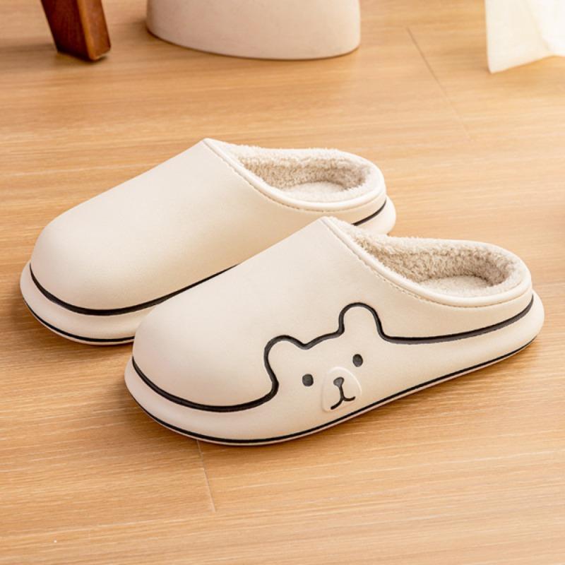 Autumn and winter fashion waterproof cotton shoes women wear versatile non-slip velvet thick-soled warm couple home cotton slippers men