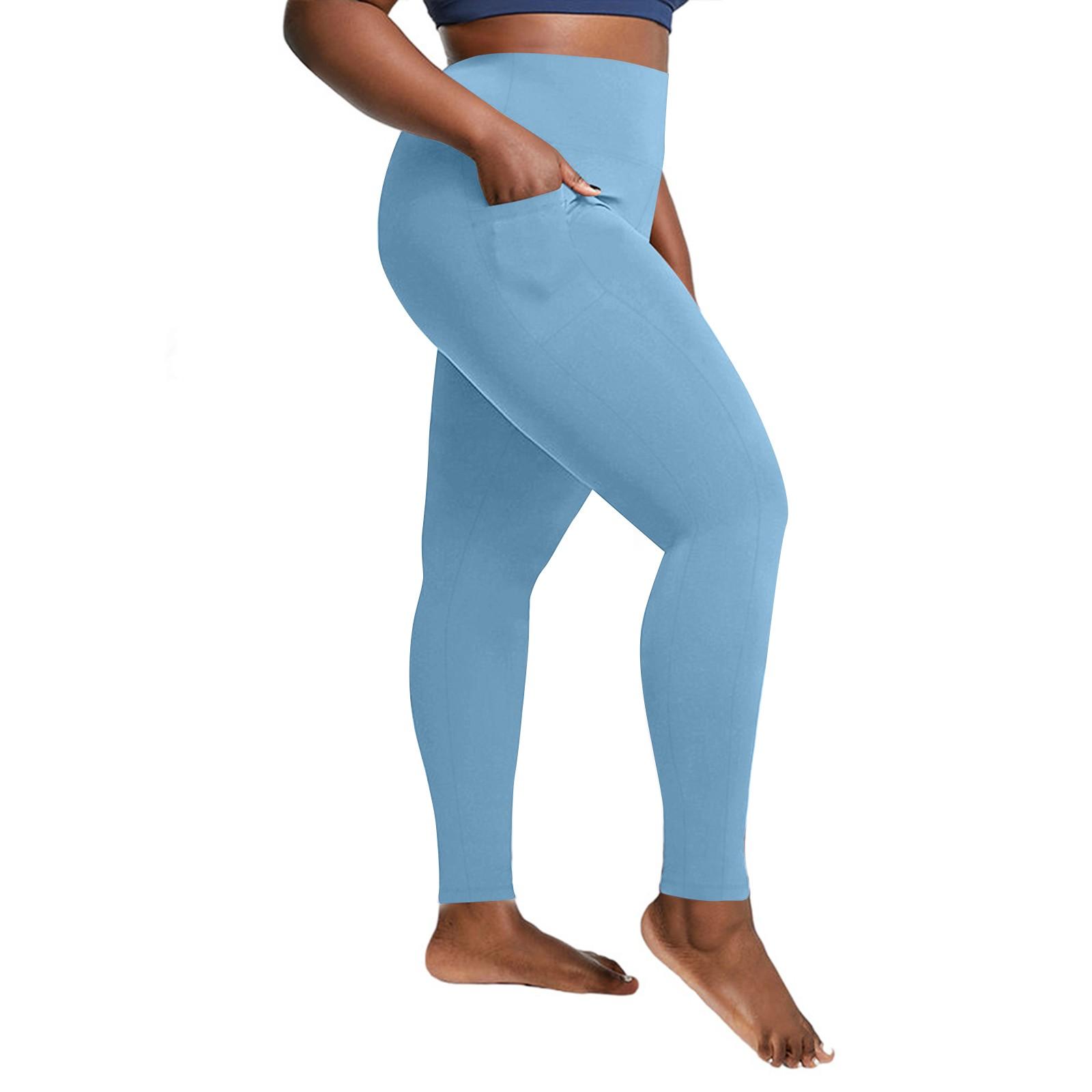 

Женские спортивные штаны для йоги с высокой талией и карманами для подъема бедер, большие размеры, спортивные штаны из флиса с девятью точками XXXXXL небесно-голубой