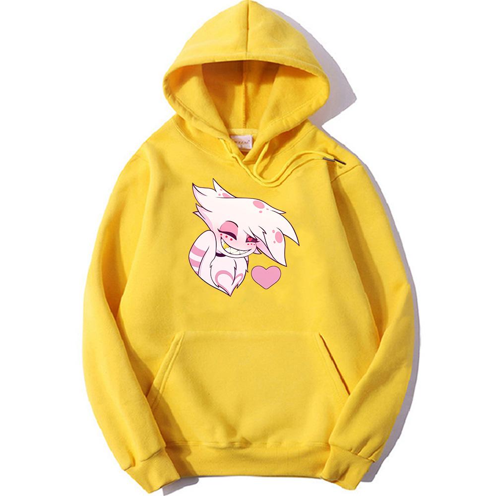 

Angel Dust Hooded Anime Print Casual Cotton Tee-shirt Cartoon Harajuku Kawaii Sweatshirt for Boys/girls Manga Soft Clothes XXXL жёлтый