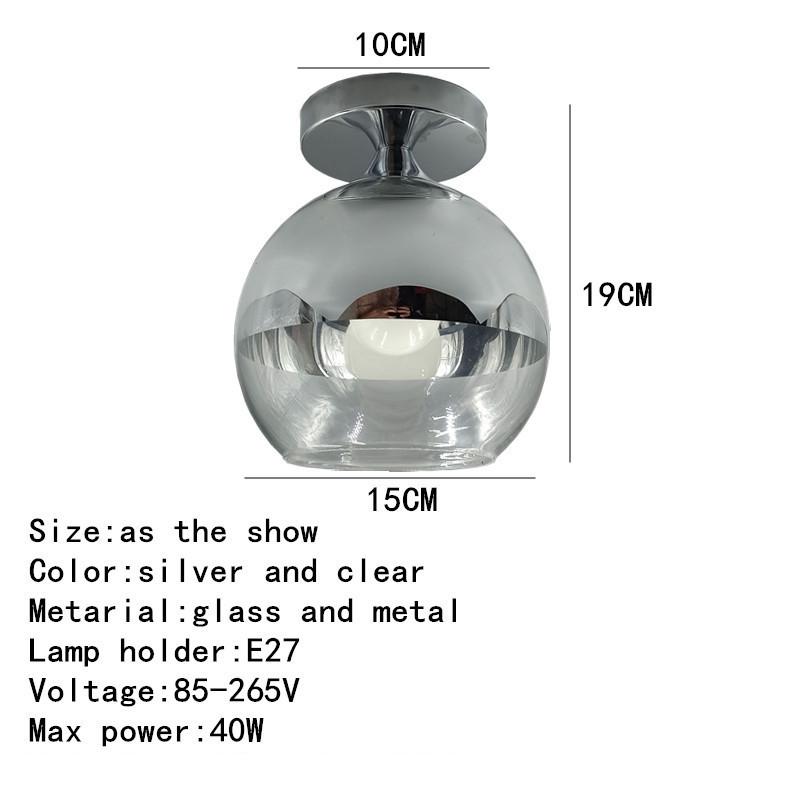 

Потолочный светильник в виде стеклянного шара в скандинавском стиле для современной минималистской спальни, прохода, балкона, кухни, креативного декоративного освещения серебряный