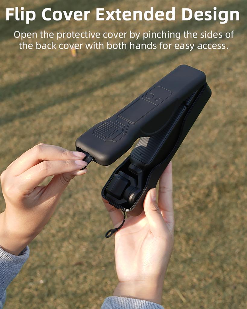 Portable Shockproof Case for DJI Osmo Pocket 3, Water-Resistant Hard ABS Protective Cover with Carabiner & Filter Storage