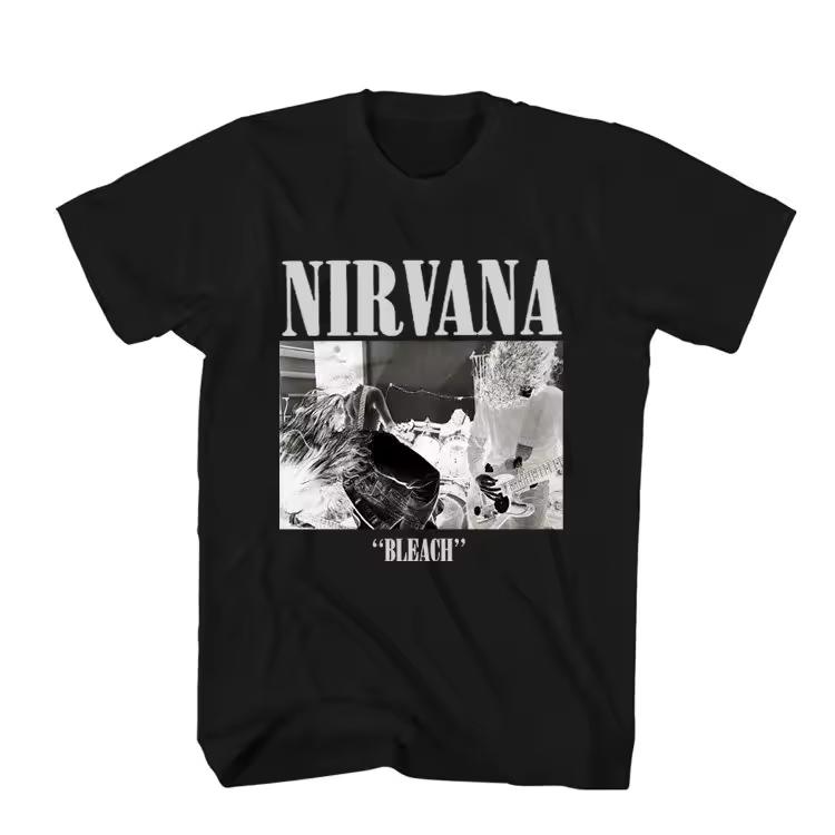 Art Retro Nirvana Band Rock Kurt Cobain T-Shirt Cotton Graphic Tee Men Women Summer Streetwear