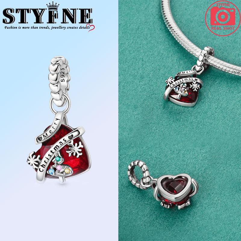 Copper Snowflake Christmas Tree Gift Box Charms Beads Brand Bracelet Exquisite Diy Jewelry Making Women'S Gift