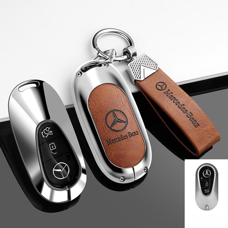 New 2025 Zinc Alloy Leather Car Remote Key Case Cover Shell Fob for Mercedes Benz 2022 C S Class W206 W223 S350 C260 C300 S400 S