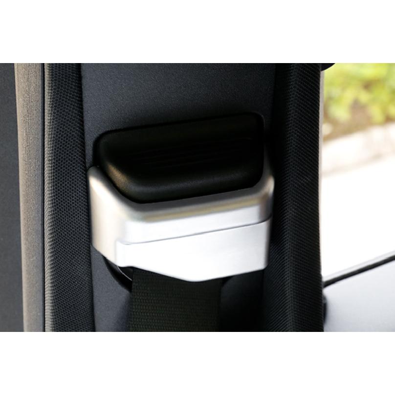 ABS Silver Seat Belt Adjustment Cover Trim 2PCS For Benz C-Class W205 2015-