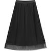 Aijutu Solid Mesh Spliced Midi Skirt