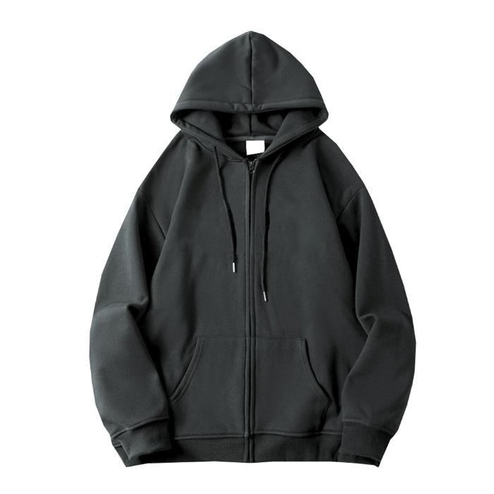CVC cotton wool composite milk silk 320g back-necked plain zipper hoodie for women