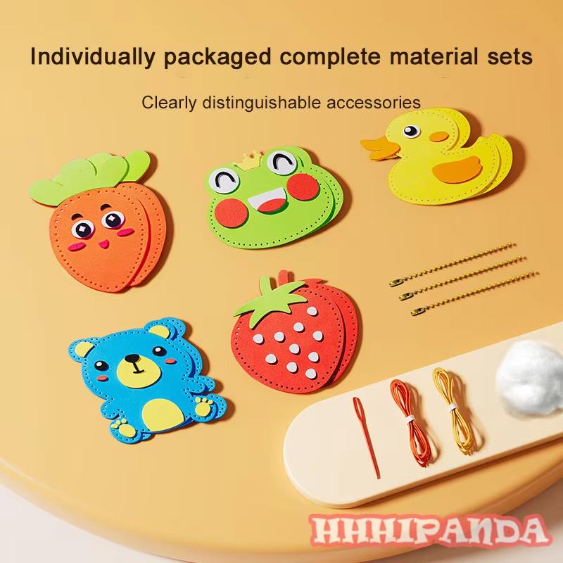 Kids DIY Hand-Sewing Craft Toy – Non-Woven Fabric Creative Ornament Kit With 5 Designs, DIY Doll Decoration Gift