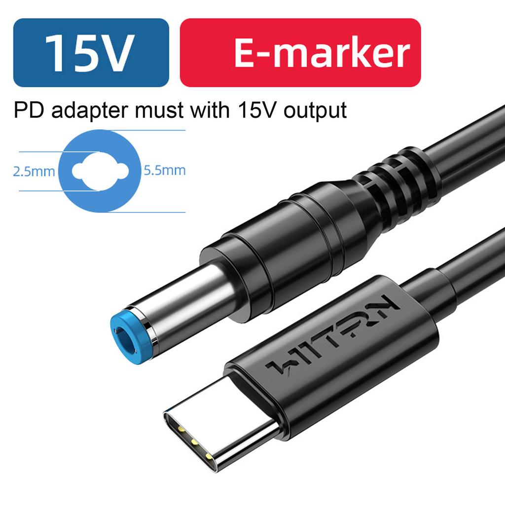 200cm/300cm USB C PD To 12V 15V 20V 5.5x2.5mm Power Supply Cable for Wireless Router Laptop Speaker CCTV Camera Modem