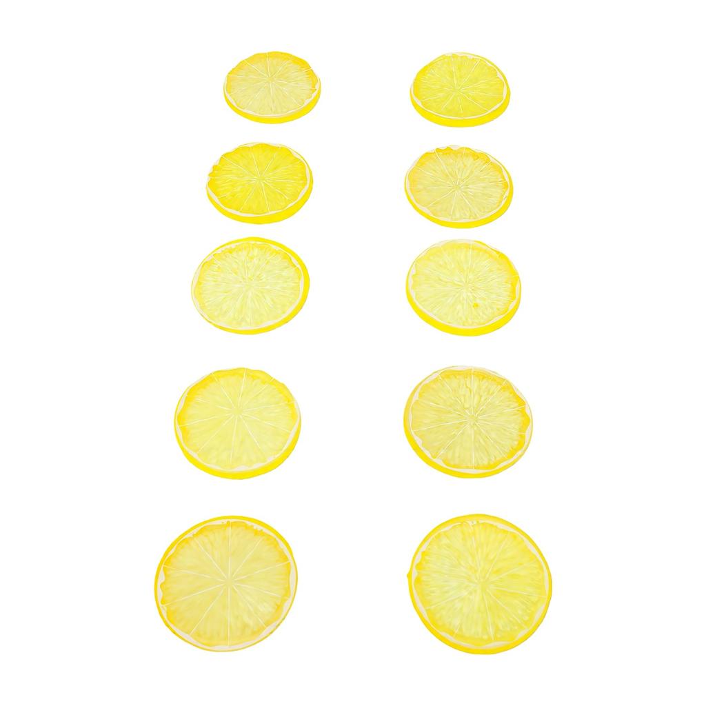 60pcs Simulation Lemon Slices PVC Lemon Decorations Artificial Fruit Prop for DIY Photography Kitchen Party