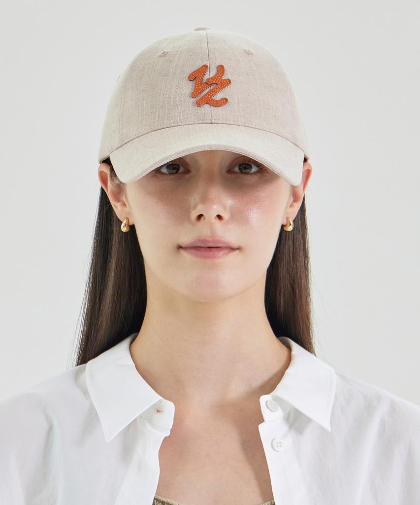 Bajal Flow Vz Leather Patch Ball Cap Natural