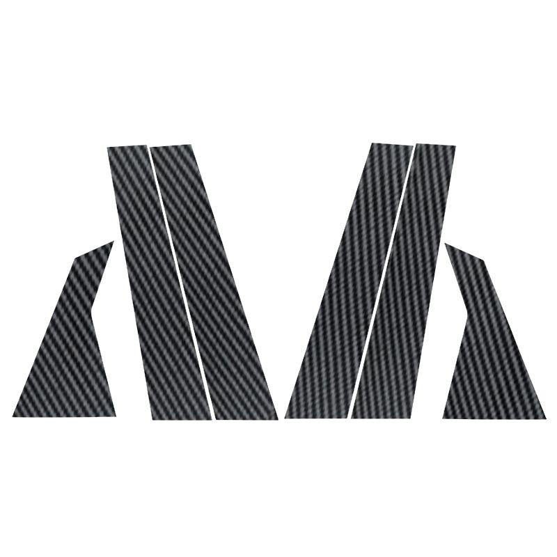 

6 шт., карбоновое волокно, эффект зеркала автомобиля, дверь, средняя колонка, окно, центральная колонка, накладка на стойку стойки, подходит для Honda Civic Sedan 2016-2021