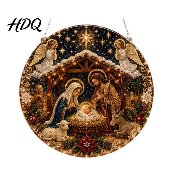 Home Decoration Ornaments Christmas Faux Pearl Art Hanging Ornament Kit Acrylic Glowing Holiday Decor Garden for Tree Window DIY Festive Pendant