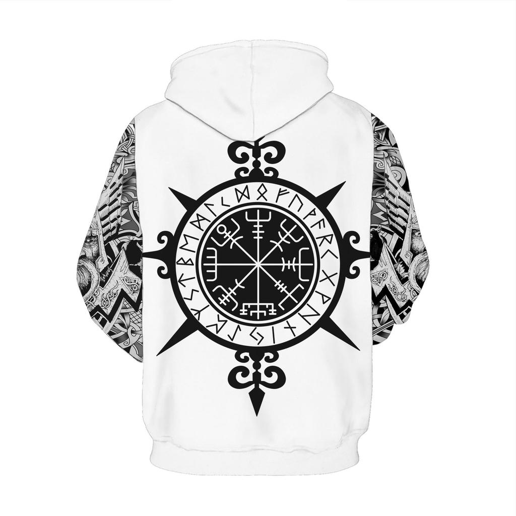 Wikinger-Krieger 3D-Druck Hoodie: Herren Trendiger Pullover Sweatshirt 2025 Edition