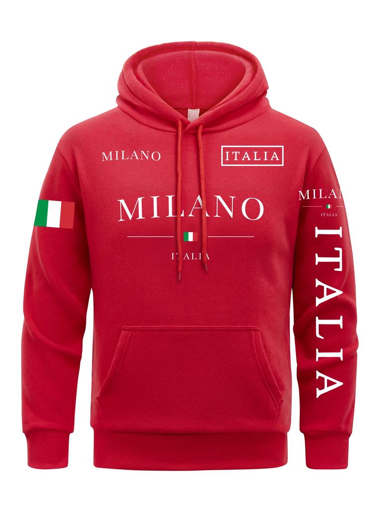 Flag Of Italy Men Hoodie Milan City Hoodies 3d Print Hoody For Man Casual Spring Autumn Clothing Top
