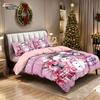 3Pcs Cute Cartoon Snowman Printed Coreless Down Duvet Cover Set Multi Size Bedroom Bedding Holiday Decoration Machine Washable