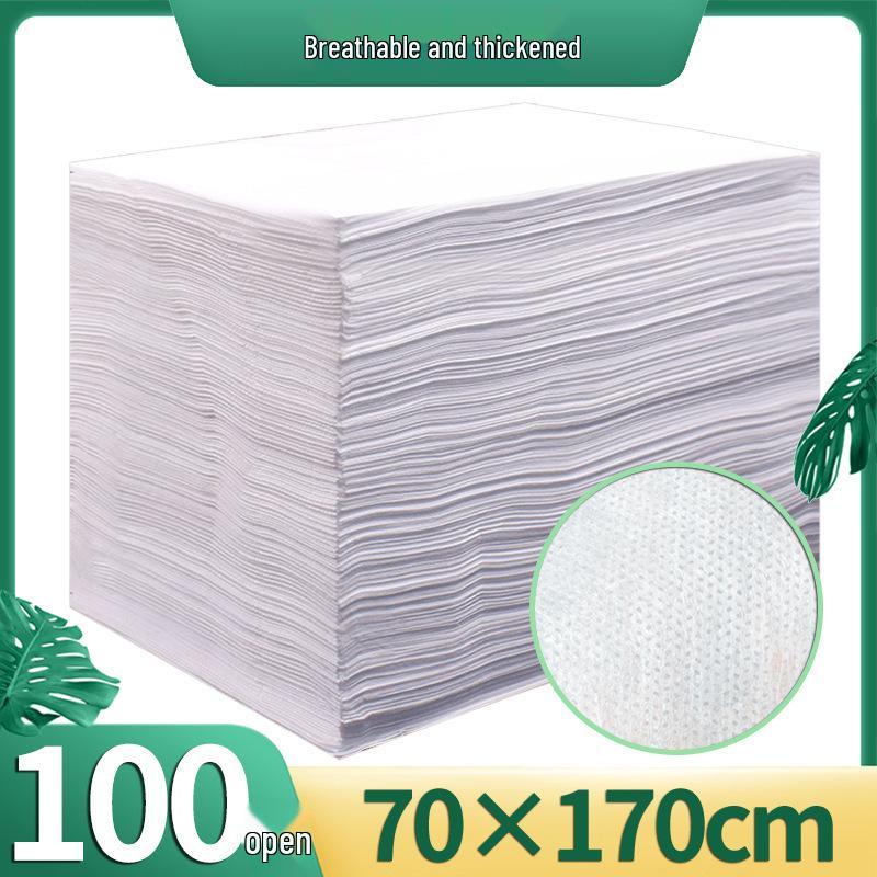 Waterproof Oilproof Disposable Bed Sheets with Hole - Non-Woven, Breathable, 100-Pack
