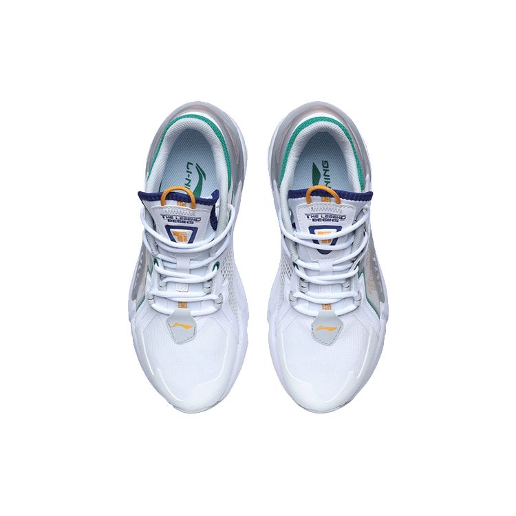 Li Ning 001 Trendy Casual Low-Top Running Shoes Women sneaker White Gray Green AGLR008-3