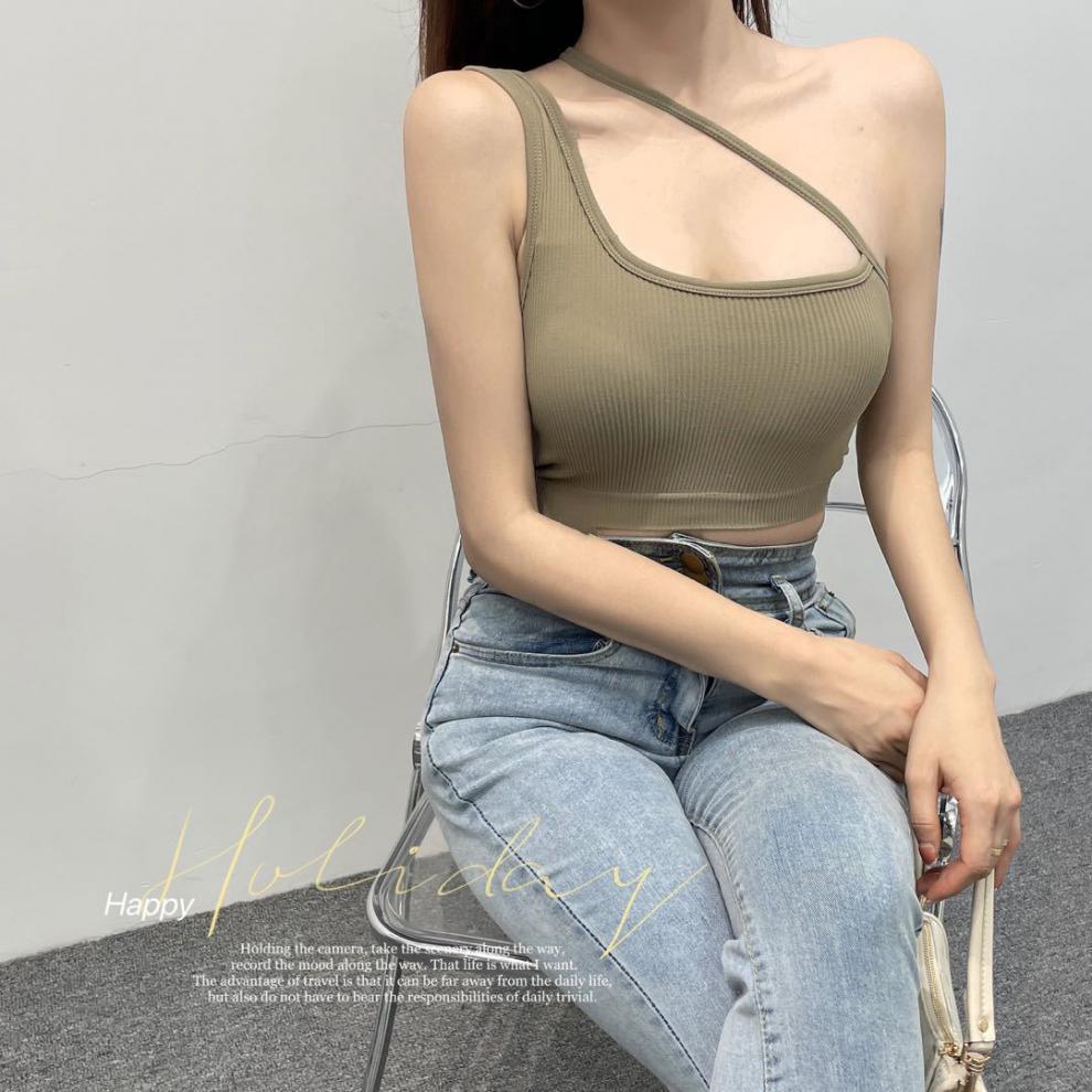 Woman Knitted Tank Top Women Strap Vest Sexy Female Knitting Crop Top