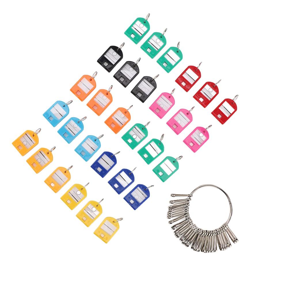 30pcs Portable Key Organizer Iron Split Ring Key Labels Multi Keys Holder Keychain  Houses