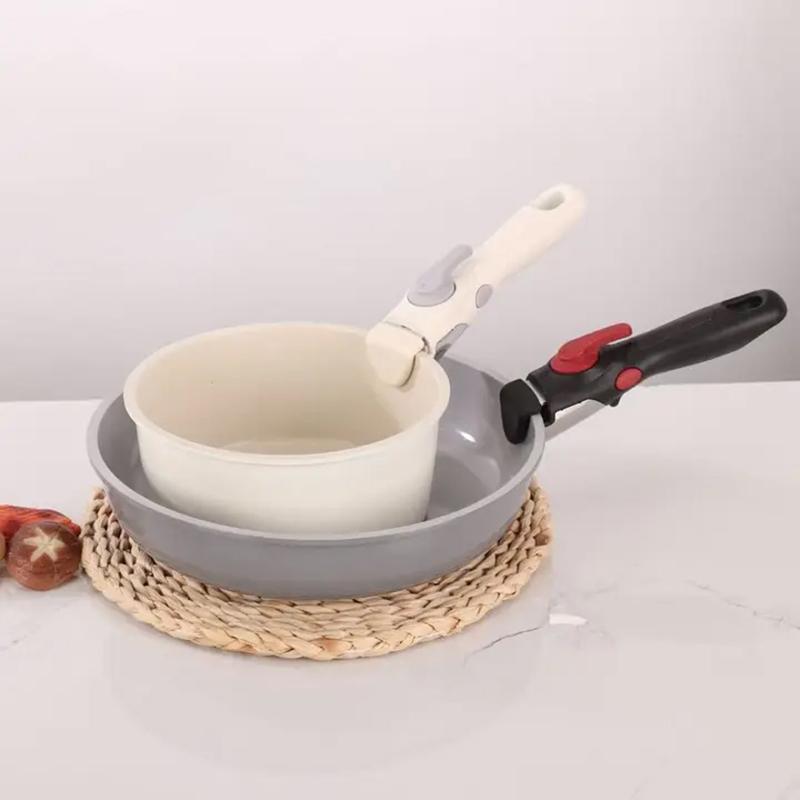 Universeller Topfgriff Allzweck Abnehmbarer Griff Weiß & Grau Verbrühschutz Kochgeschirr-Sets Mit Abnehmbaren Griffen Ersatz