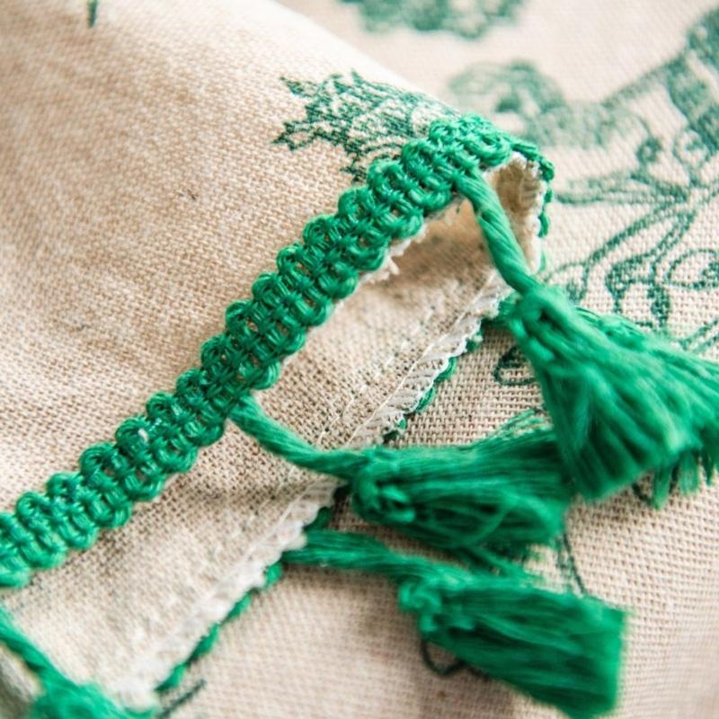 Round Tablecloth 59Inch Cotton Table Cloth Decorative Table Cover for Kitchen Dining Table Buffet Parties and Camping