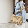 Women Washed Shoulder Bag Versatile Canvas Messenger Bag Adjustable Strap Tote Sling Bag Distressed Satchel Bag Commuting Bag