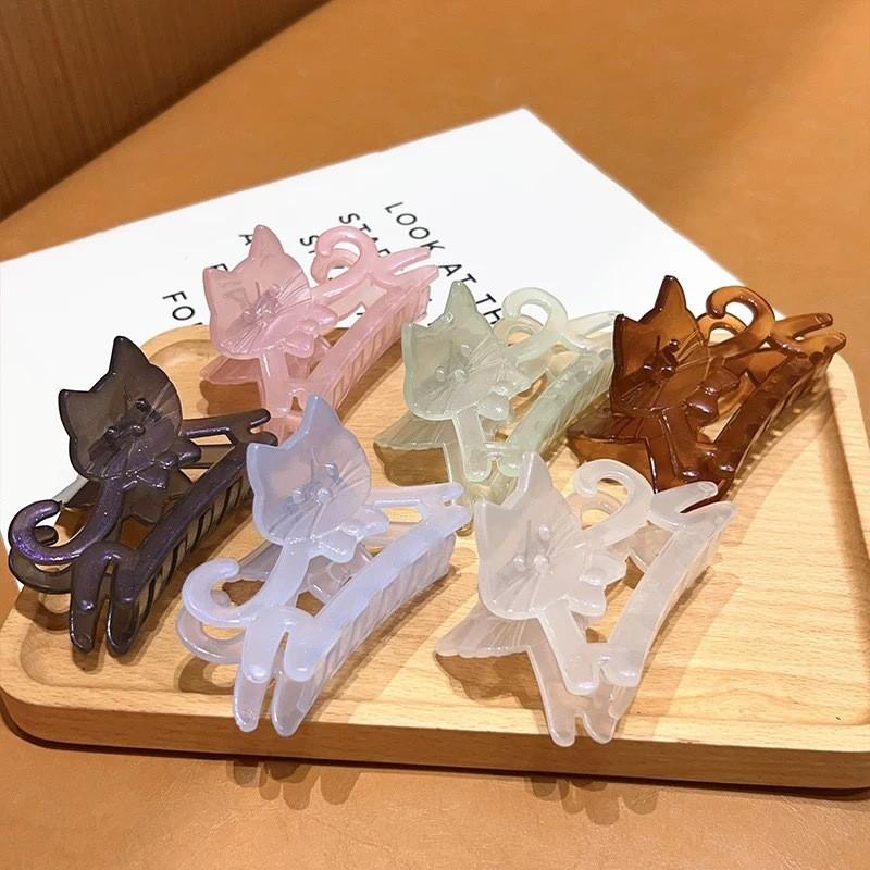 Korean Style Cartoon Cat Hair Clip Women's Hollow Out Fresh and Cute Shark Clip Hair Accessories
