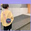Trendy Mini Denim Round Bag For Kids With Colorful Letter Strap Perfect For Boys And Girls